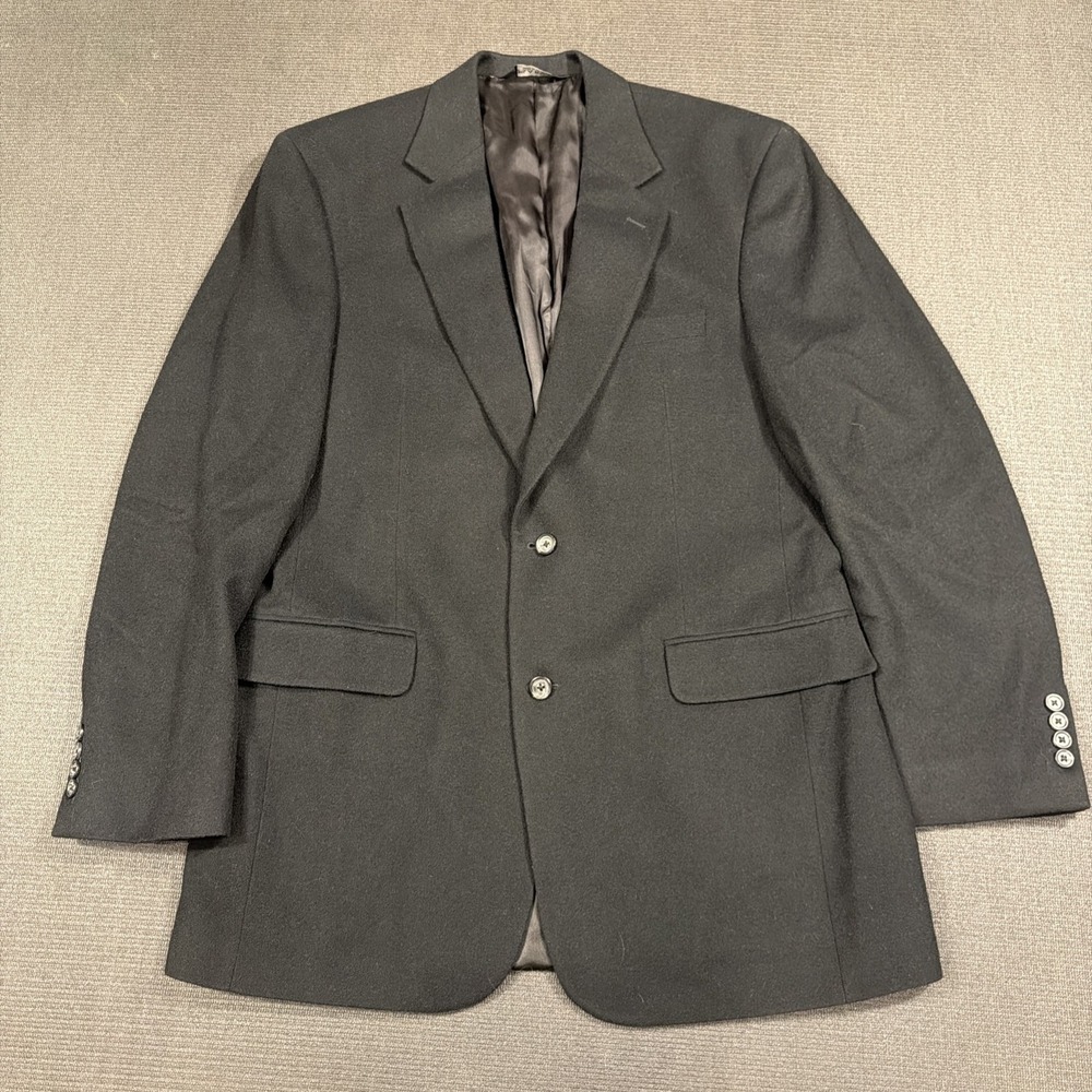 Jos A Bank 100% Camel Hair Sport Coat Blazer Black Mens 41L 2 Button Classic